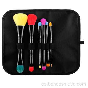 Set de pinceles de maquillaje de viaje de doble cabeza